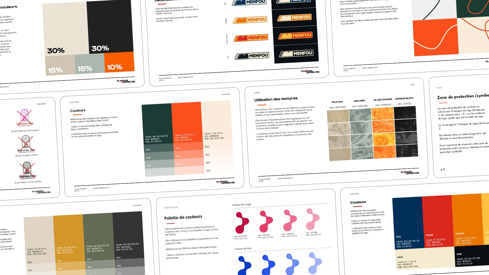 Exemple de charte graphique créer par Florian Lefebvre, graphiste à Toulouse