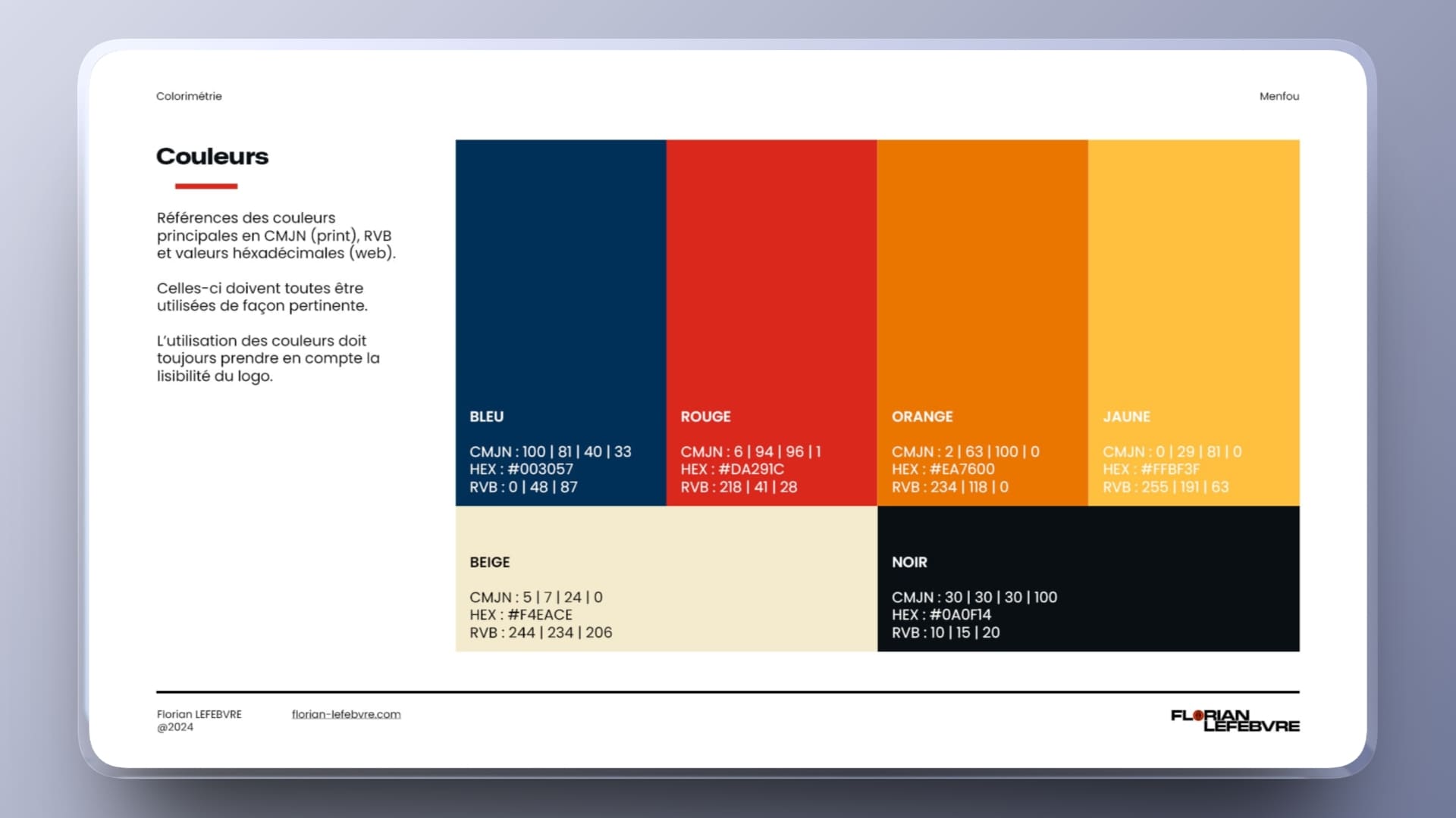 Extrait des couleurs d'une charte graphique