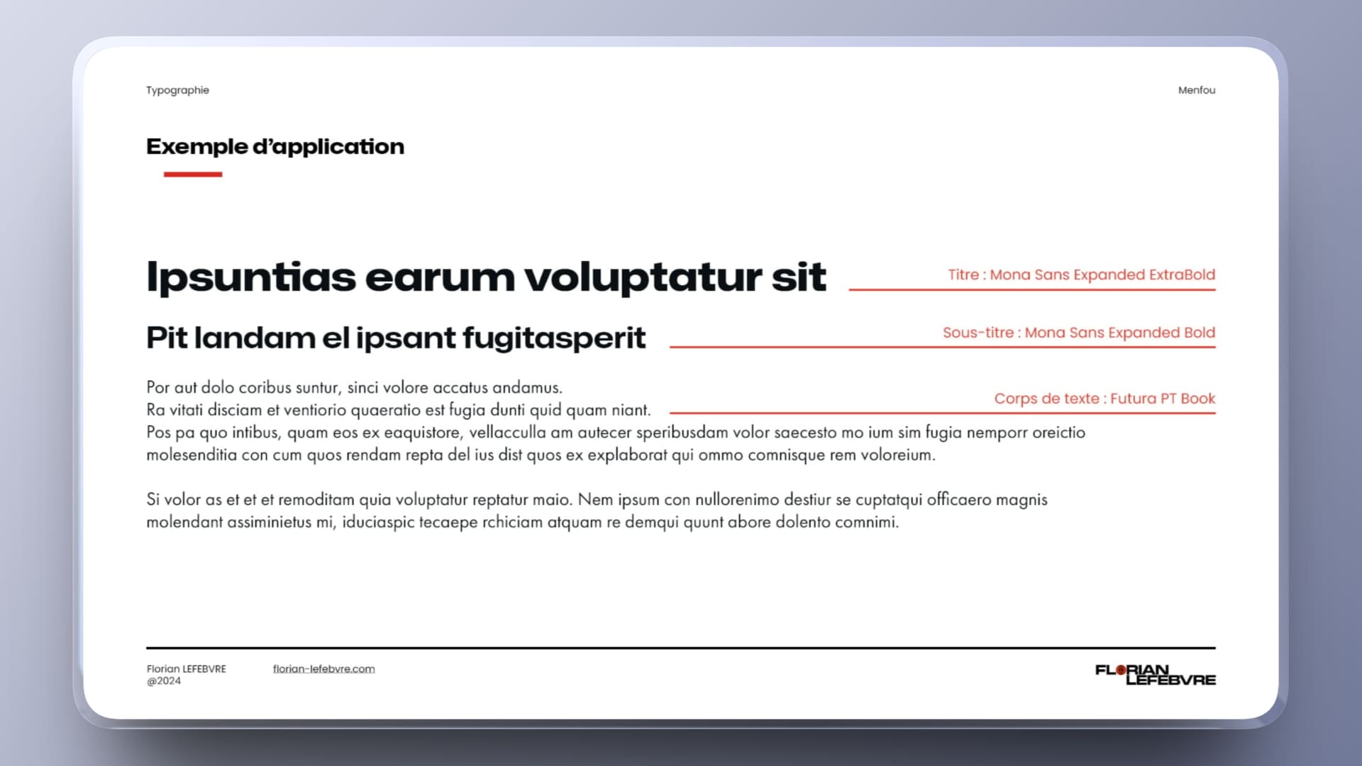 Exemples d'utilisation des typographies dans une charte graphique